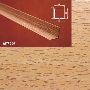 Порог АПУ 009 алюминиевый 1800*20*20 мм угловой внутренний (10 акация)