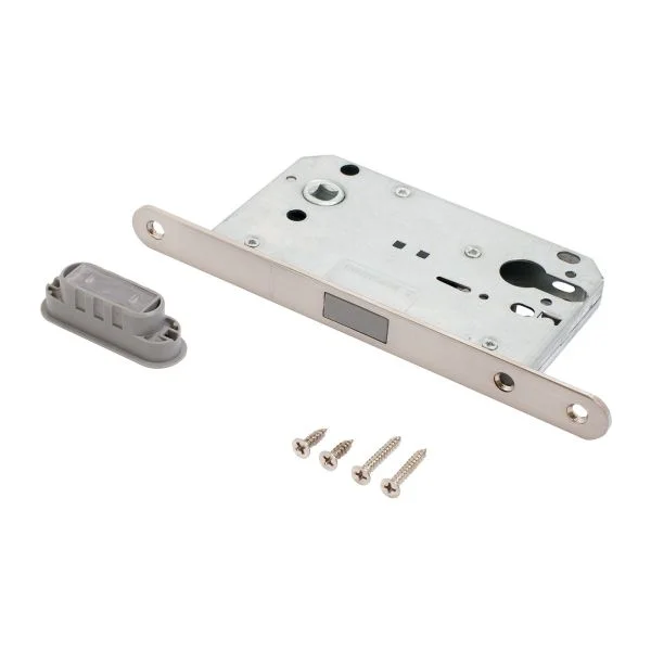 Замок дверной под цилиндр магнитный АЛЛЮР АРТ 5300-MC SN матовый никель