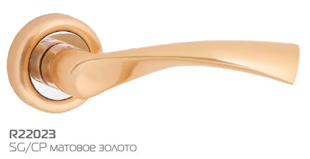 Ручка дверная HANDLE DESIGN CAEN R22023 SG/CP матовое золото