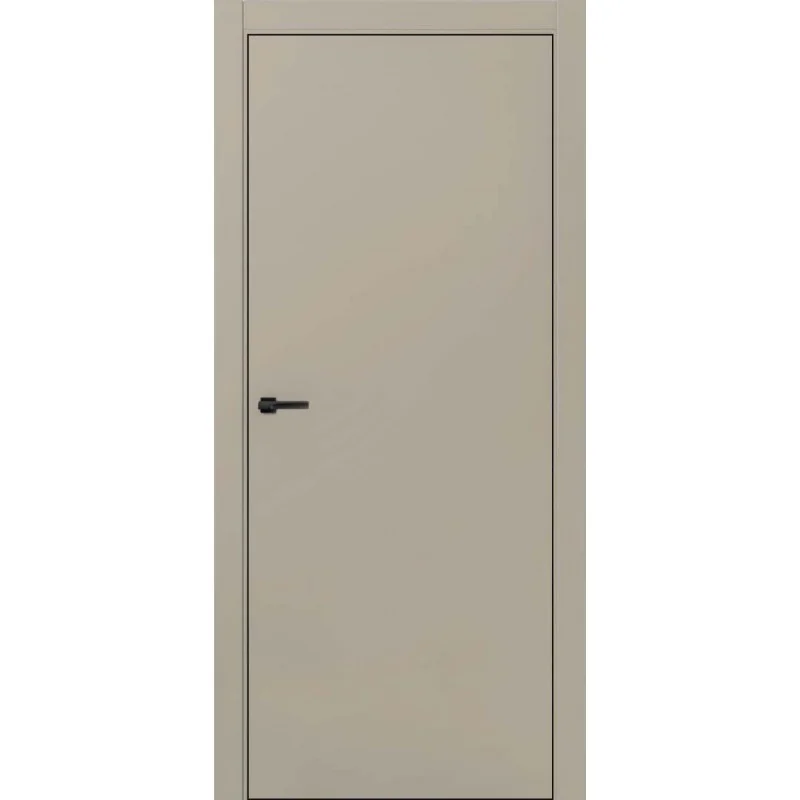 Дверь ДВЕРИ РЕГИОНОВ SILK глухая мокко, 60 ПЭТ (кромка ABS черная)