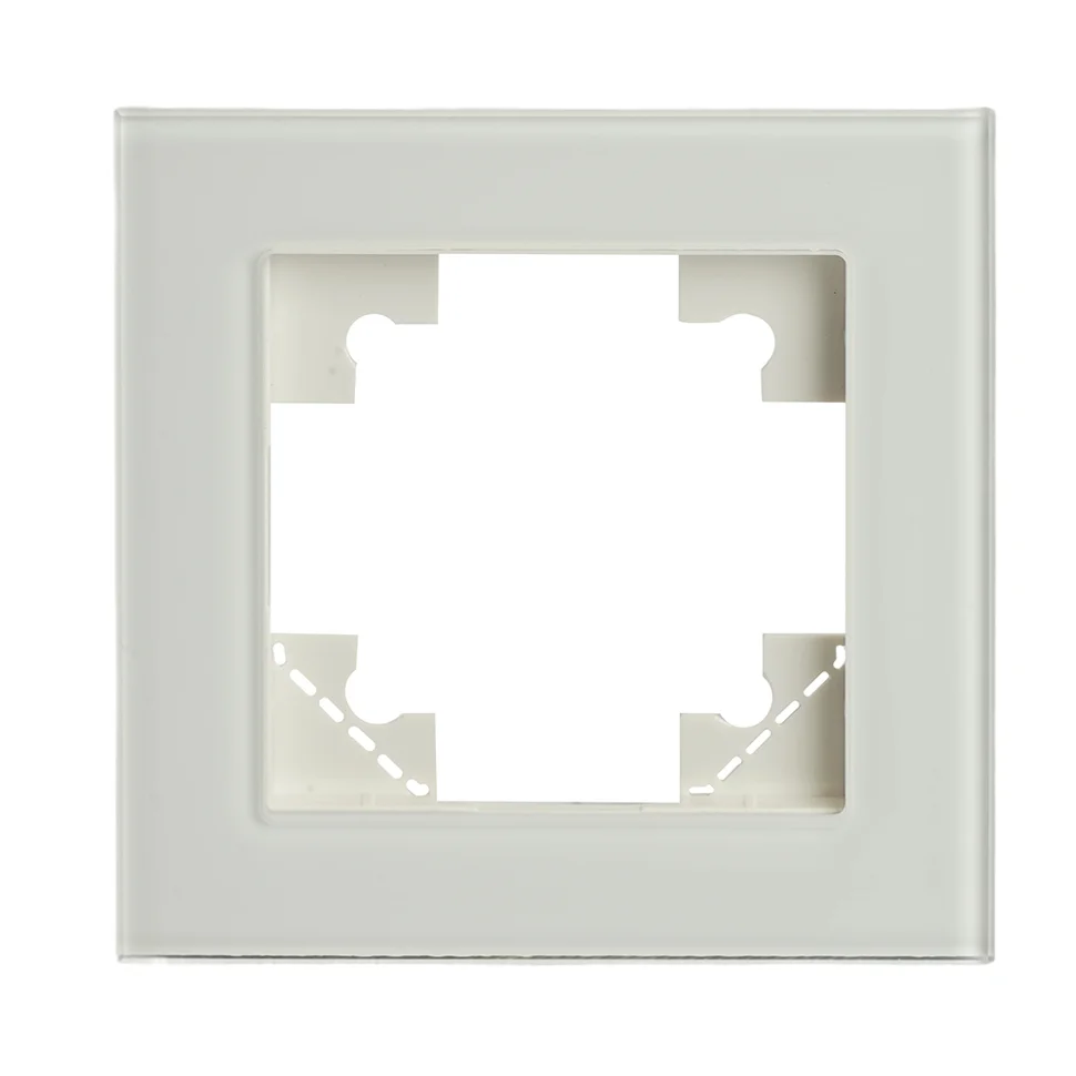 Рамка одноместная для сенсорных механизмов, подсветки STEKKER Катрин, белый стекло (GFR00-7001-01S)