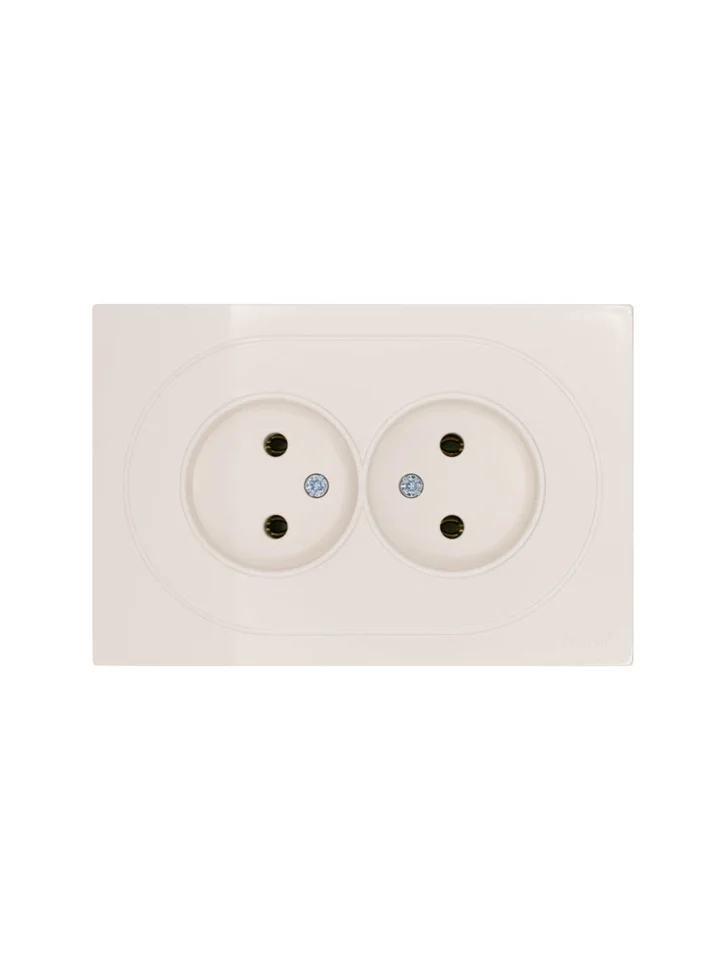 Розетка 2-местная СП Lezard OSEN без заземления, слоновая кость Розетка 2-местная СП Lezard OSEN без заземления, слоновая кость