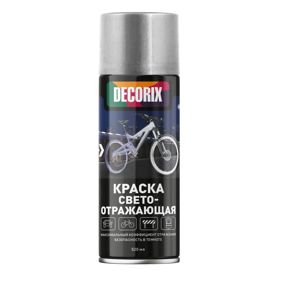 Краска аэрозольная акриловая светоотражающая Decorix глянцевая 520 мл