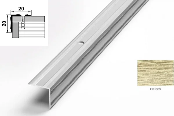 Порог АПУ 005 алюминиевый 1800*20*20 мм угловой наружный (ОС-009)