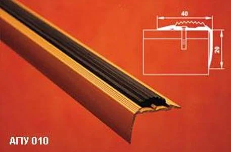 Порог АПУ 010 алюминиевый 900*40*20 мм угловой (06 медный антик)