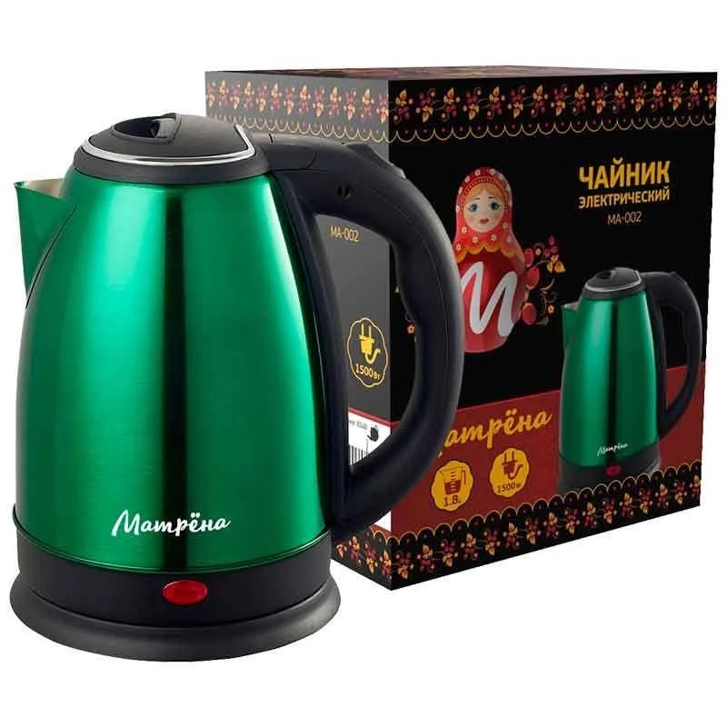 Чайник МАТРЁНА MA-002 (1,8 л) стальной зеленый