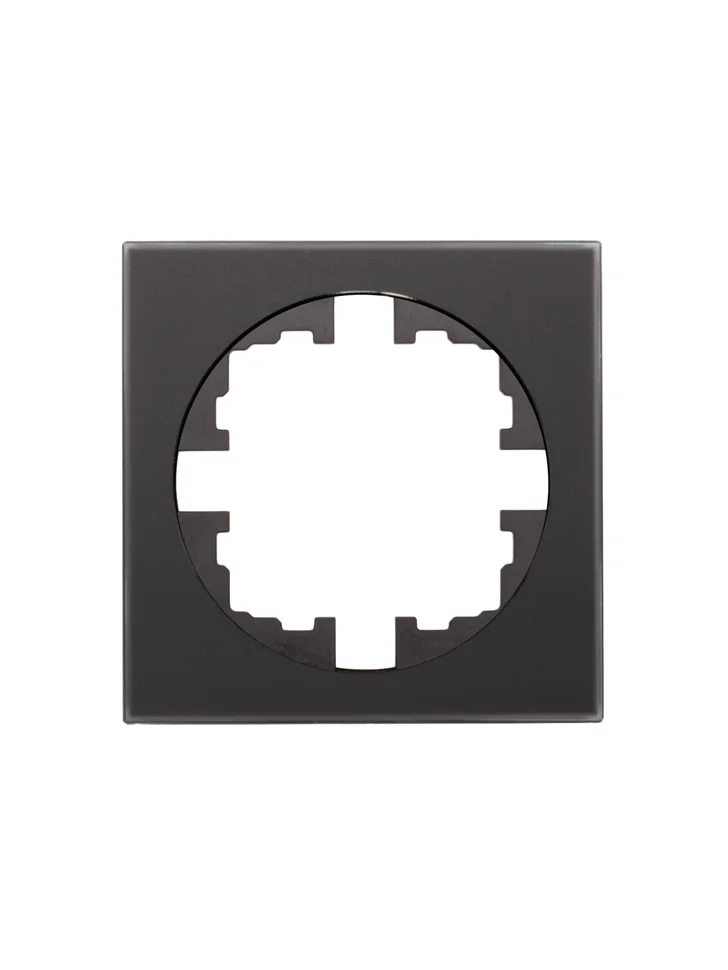 Рамка одноместная горизонтальная Lezard OSEN акриловая черная матовая