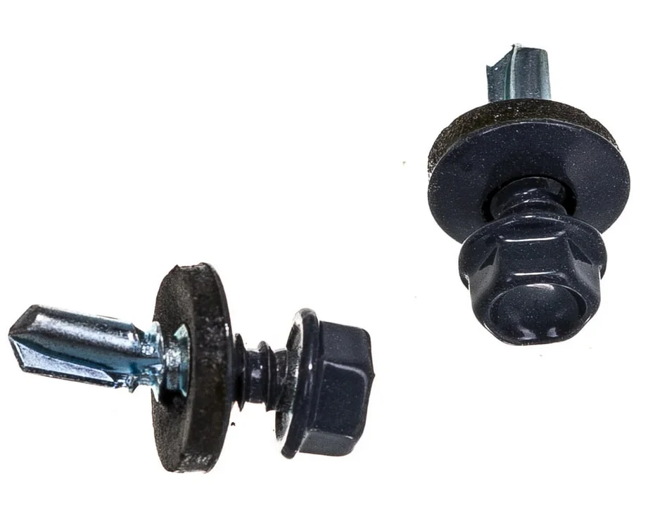 Саморез кровельный 4,8x35 (мокрый асфальт) RAL 7024 (ведро 250шт) SteelRex