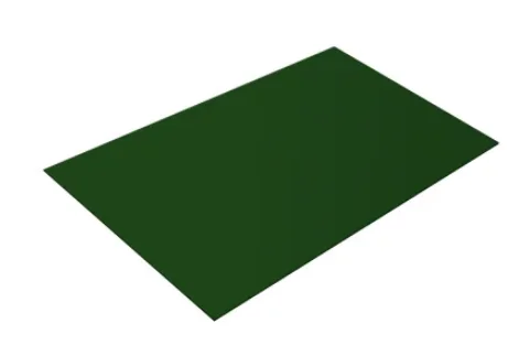 Плоский лист PE RAL 6002 (зелёная листва), 0.45 мм, 1,25*4 м.п., пл=5м2 (в пленке)