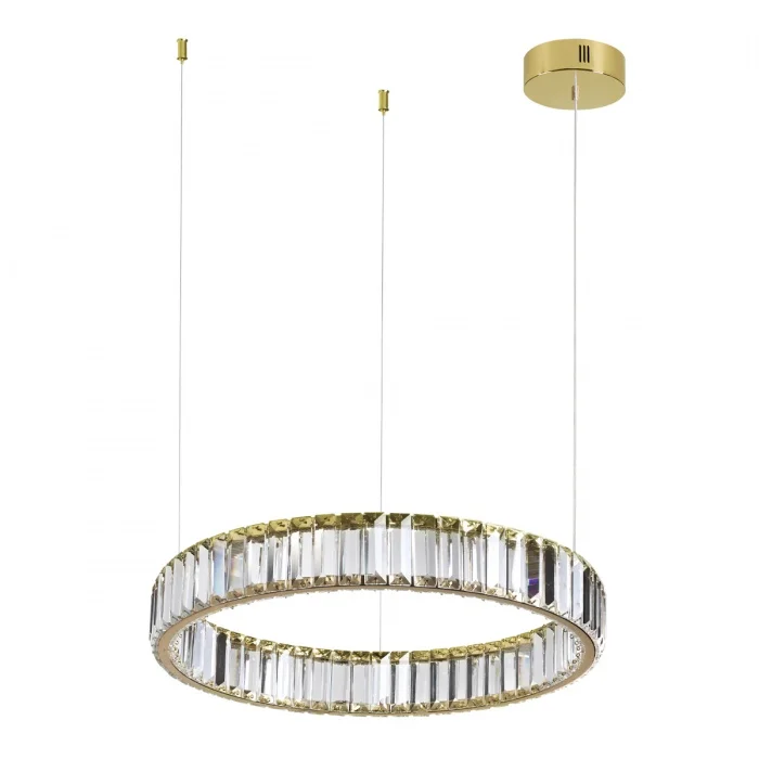 Подвес VEKIA 5015/30L L-VISION ODL23 425 золотой/прозрачный металл/хрусталь LED 30W 4000K 3570Лм