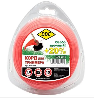 Леска в блистере 3,0мм 15м круг армированный, серый/красный,"Hard line", DDE Леска в блистере 3,0мм 15м круг армированный, серый/красный,"Hard line", DDE