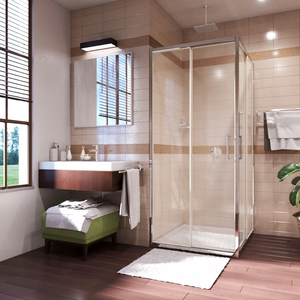 Уголок душевой WasserKraft Main 900х900х2000, квадрат, арт.41S03