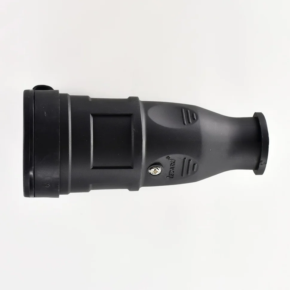 Разъем штепсельный Lezard с заглушкой 2Р+РЕ 1х16А 220-240V (каучук)