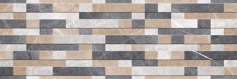 Плитка КЕРАМИН Канон-Р 7С 900*300 (микс всех цветов, структура "рейки")