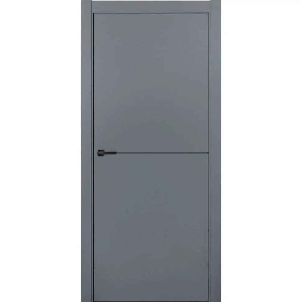 Дверь ДВЕРИ РЕГИОНОВ SILK-1 глухая графит, 70 ПЭТ (кромка ABS черная)