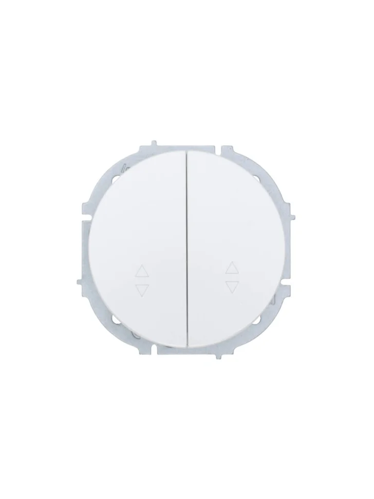 Выключатель двухклавишный СП Lezard OSEN проходной белая искра матовая