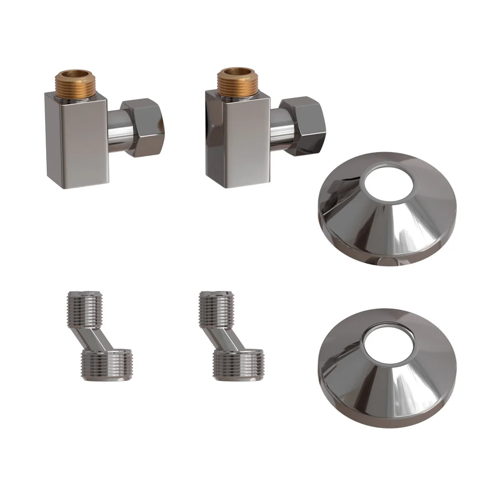 Комплект подключения для полотенцесушителя Point 3/4"х1/2" г/ш (квадрат), хром