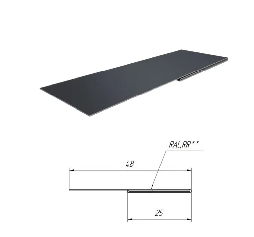 Планка финишная Drap ** для М/Сайдинга 0.45мм, 46*25*3м.п.