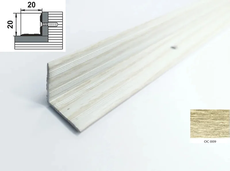 Порог АПУ 009 алюминиевый 2700*20*20 мм угловой внутренний (ОС-009)