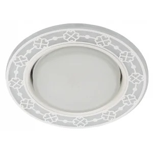 Светильник точечный ЭРА DK LD28 WH/WH декор cо светодиодной подсветкой GX53, белый/белый