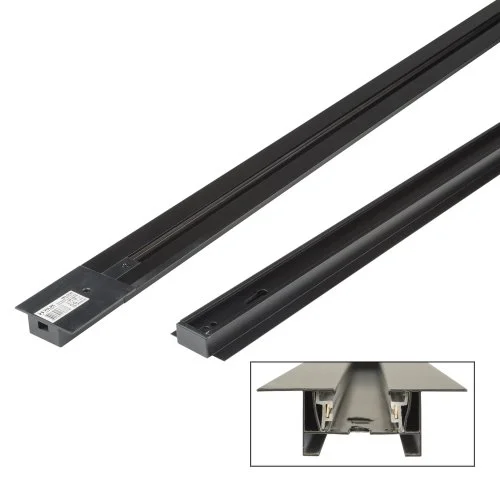 Шинопровод осветительный тип R, однофазный, черный, 1м, UBX-Q123 RS2 BLACK 100 SET01