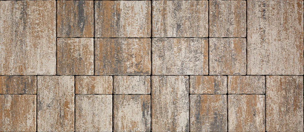 Плитка тротуарная Бавария Песчаник 1120*490*60 мм (4 элем., комплект 23 шт) Color mix верхний прокрас, белый цемент, микрофаска СИЯН (7,01298м2/поддон)