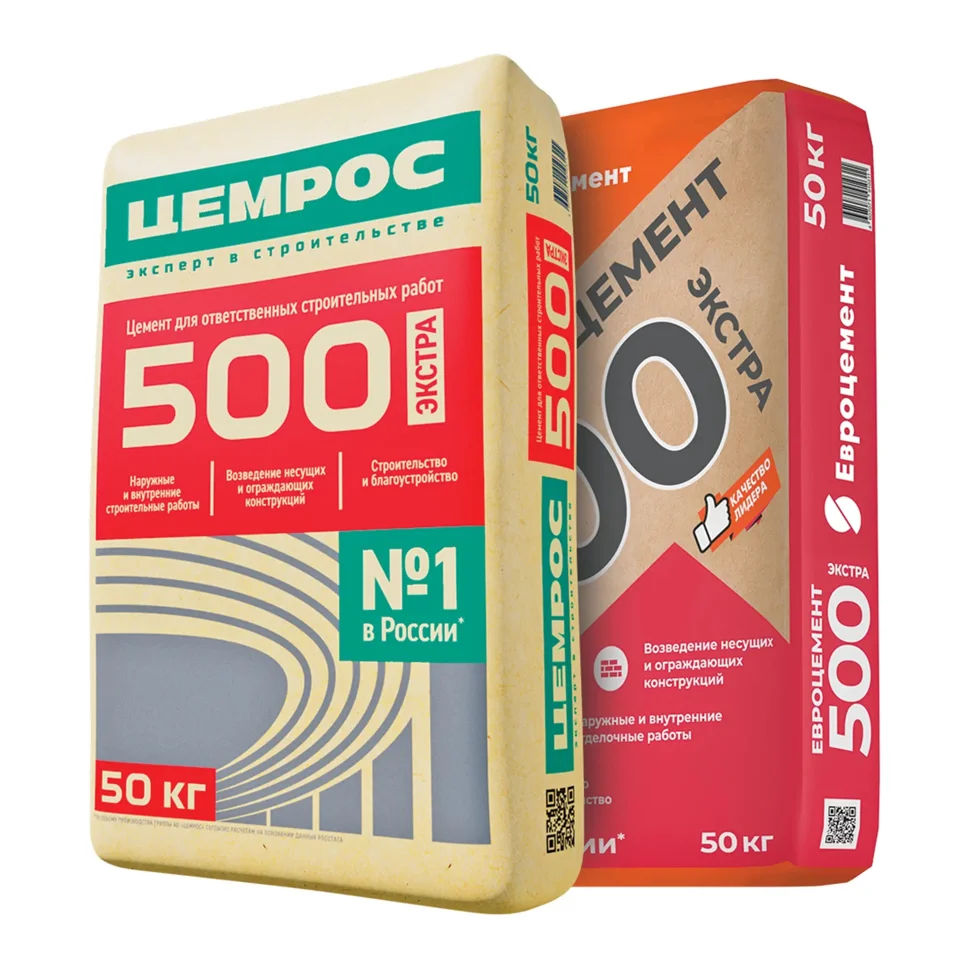 Цемент тарированный ПЦ М500 Д0 EuroCement/ЦЕМРОС 50 кг / ЦЕМ I 42,5 Н Спеццена