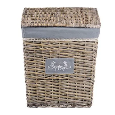 Корзина бельевая прямоугольная "Лён", Д470 Ш350 В550, серый Корзина бельевая прямоугольная "Лён", Д470 Ш350 В550, серый