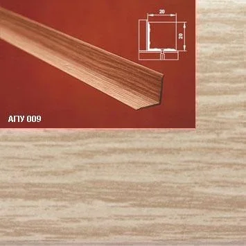Порог АПУ 009 алюминиевый 1800*20*20 мм угловой внутренний (20 дуб беленый)
