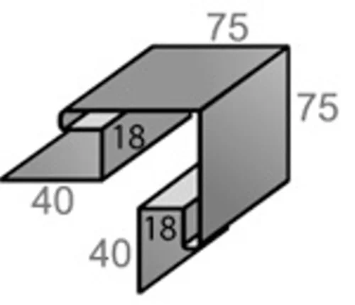 Планка угла внешнего СЛОЖНАЯ Quarzit ** для М/Сайдинга 75*75*3м.п.