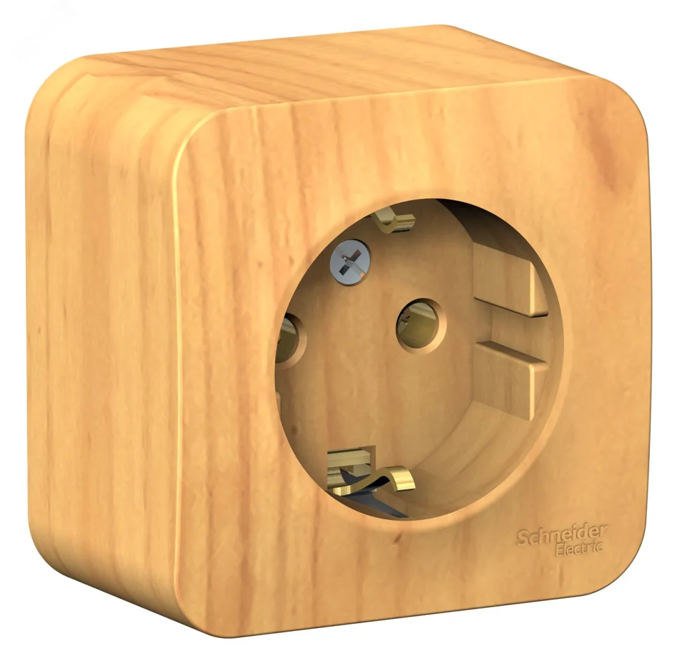 Розетка 1-м ОП Blanca 16А IP20 250В с заземлением без защ. шторок с изолир. пластиной ясень SE BLNRA010115