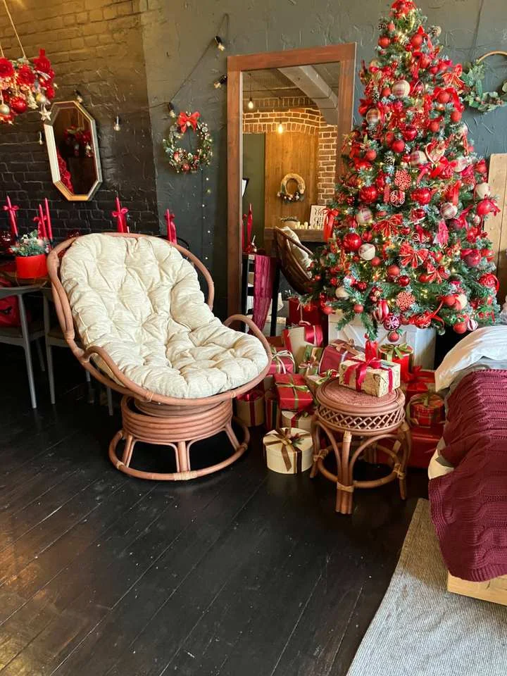 Кресло Папасан Челси вращающееся 23/03В, миндаль матовый