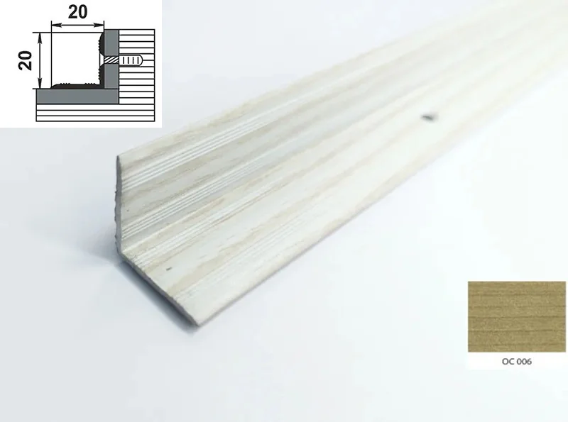 Порог АПУ 009 алюминиевый 900*20*20 мм угловой внутренний (ОС-006)