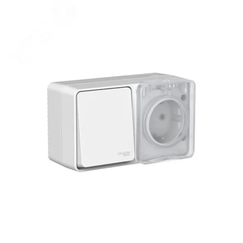 Блок ОП AtlasDesign PROFI IP54 (розетка одноместная 16А заземл. защ. шторки + одноклавишный выключатель 10А) серый SE ATN543070 Блок ОП AtlasDesign PROFI IP54 (розетка одноместная 16А заземл. защ. шторки + одноклавишный выключатель 10А) серый SE ATN543070