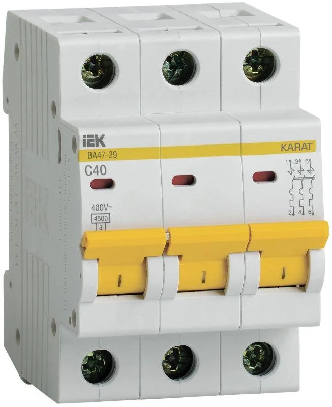 Выключатель автоматический BA47-29 3Р 40A 4.5kA С IEK MVA20-3-040-C