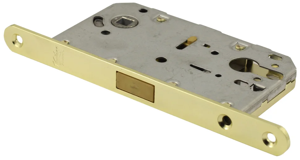 Замок дверной под цилиндр магнитный VANTAGE МС85 SB матовое золото Замок дверной под цилиндр магнитный VANTAGE МС85 SB матовое золото