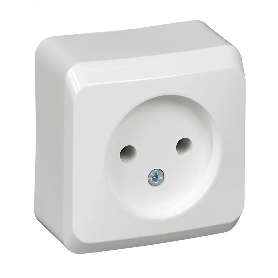 Розетка 1-местная ОП Этюд 16А без заземл. белый Schneider Electric PA16-001B