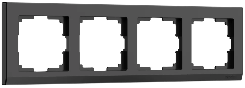 Рамка 4-местная Werkel Stark, черная, WL04-Frame-04-black , W0041808