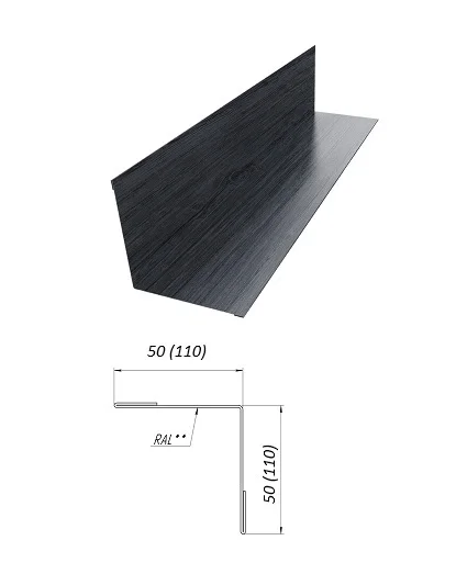 Планка угла внутреннего простая Print Elite ** для М/Сайдинга 0.45мм, 110*110*2м.п.