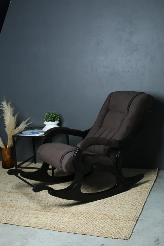 Кресло-качалка РОДОС, ткань ШОКОЛАД COFFE