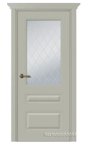 Дверь BELWOODDOORS "Роялти" стекло Мателюкс белый витраж 90 (21-10) эмаль шелк
