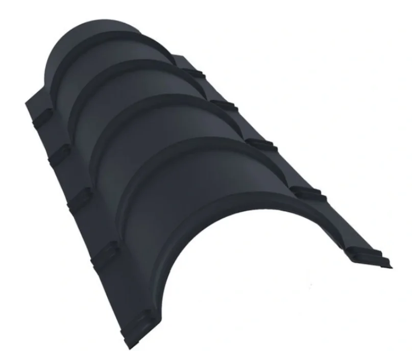 Конёк полукруглый большой R 110 Corundum 50 RAL 7024 (мокрый асфальт), L = 2 м, STYNERGY