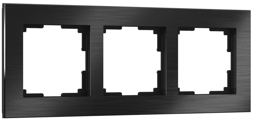 Рамка трехместная Werkel Aluminium, черный алюминий, WL11-Frame-03 , W0031708