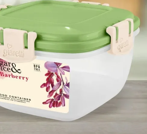 Контейнер для продуктов Sugar&Spice Барбарис герметичный 0,35л квадратный фисташка
