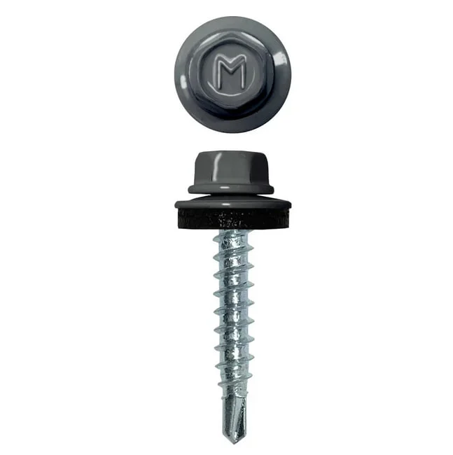 Саморез кровельный 4,8x50 (мокрый асфальт) RAL 7024 (уп 150шт) DAXMER