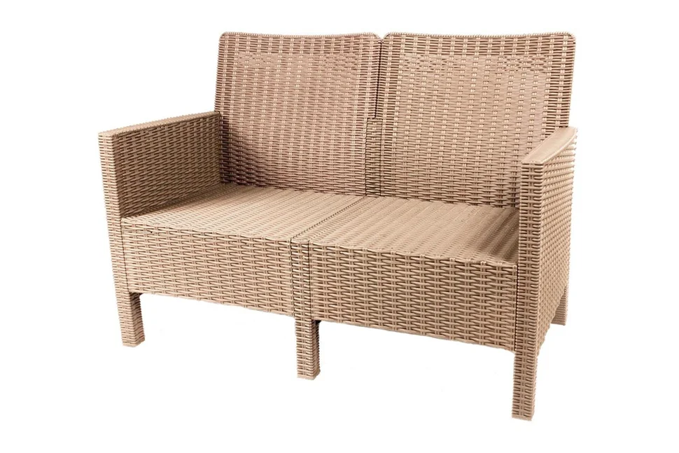 Диван двухместный садовый "СадКо" капучино, под ротанг Диван двухместный садовый "СадКо" капучино, под ротанг