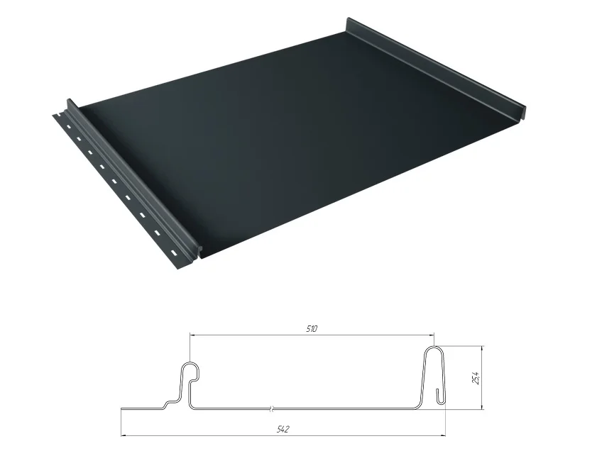 Кликфальц Line Grand Line 0,5мм Сатин RAL **(Тип), 0.542*м2