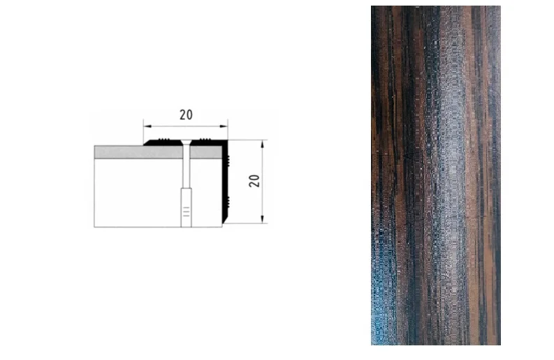 Порог АПУ 005 алюминиевый 1350*20*20 мм угловой наружный (23 дуб мореный)