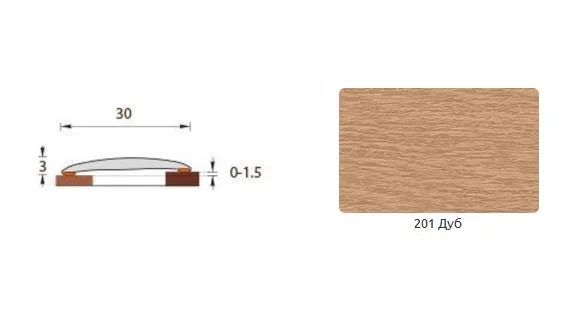 Порог ИЗИ Дуб 201 30 мм 0,9 м