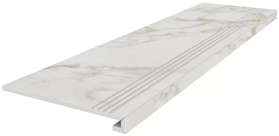 Ступень клееная KERAMA MARAZZI Монте Тиберио серый светлый лаппатированный обрезной 33x119,5x9 арт. SG540722R&#92;GCF